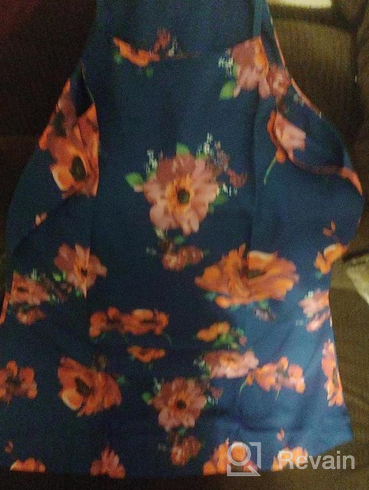 img 1 attached to Stylish And Comfortable: MITILLY Women'S Boho Halter Neck Floral Print Short Dress review by Angela Jackson