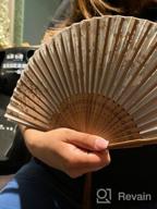img 1 attached to Handmade Bamboo Silk Folding Pocket Fan For Women - Elegant And Charming Blue Design, 8.27 Inches (21Cm) By Amajiji® review by Frank Rivera