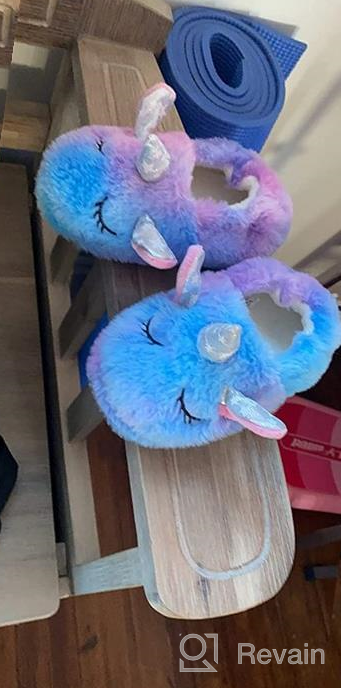 img 1 attached to KAKU NANU Toddler Kids Slippers - Adorable Animal Cartoon Shoes for Girls and Boys, Warm Fleece Winter Household Slippers review by Paulo Heisler