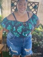 img 1 attached to Plus Size Women'S Off Shoulder Swimsuit With Tummy Control - Daci Bathing Suit review by Jennifer Wilson