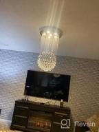 img 1 attached to Saint Mossi Chandelier Modern K9 Crystal Raindrop Chandelier Lighting Flush Mount LED Ceiling Light Fixture Pendant Lamp For Dining Room Bathroom Bedroom Livingroom 6 GU10 LED Bulbs Required H32 X D18 review by Wayne Espinoza
