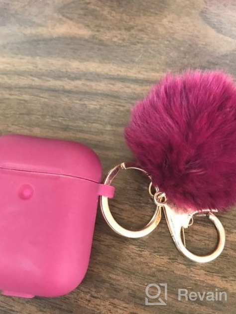 img 1 attached to AirPods 3 Case Cover 2021 Version Soft Silicone Fur Ball Keychain Women Shockproof Protective Visible Front LED Light Pink review by Major Genesis