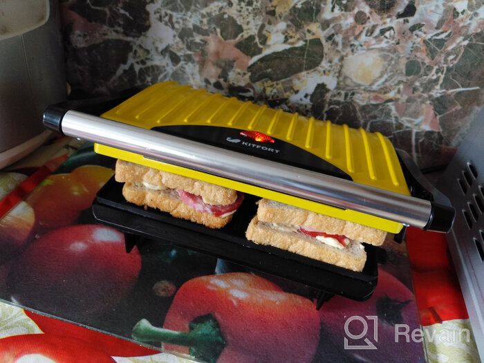 img 1 attached to Sandwich maker Kitfort KT-1609 Panini Maker, red review by Czesawa Baran ᠌