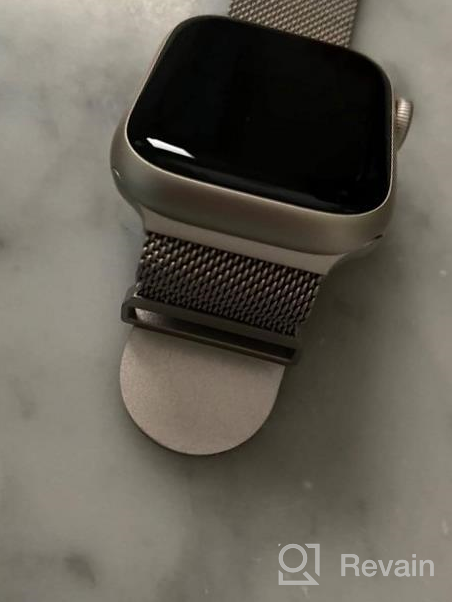 img 1 attached to Upgrade Your IWatch Style With OULUOQI Stainless Steel Mesh Loop Magnetic Clasp Band For Women And Men – Compatible With Apple Watch Series Ultra SE 8 7 6 5 4 3 2 1 – Starlight, 42Mm/44Mm/45Mm/49Mm review by Steve Yang