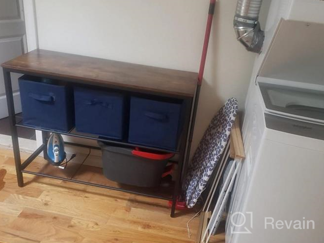 img 1 attached to Industrial Console Table With 2 Adjustable Shelves - Rustic Brown And Black BF01XG01 By HOOBRO review by Nicholas Dobson