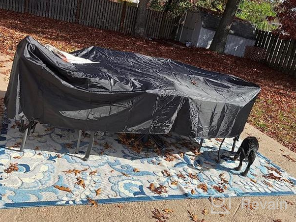 img 1 attached to HIRALIY 126 Inch Waterproof Outdoor Furniture Cover, Large Size Patio Furniture Covers For Winter, Durable Rectangular Patio Sectional Covers For Table Chairs, 126" L X 82.6" W X 27" H review by Kyle Merriman