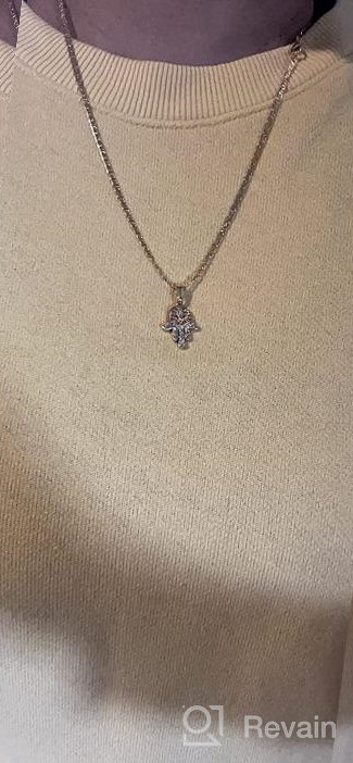 img 1 attached to Flat Mariner/Marina 060 3MM Chain Necklace With 💛 Hamsa Hand Pendant - 18K Gold Plated by Barzel review by Joe Stax