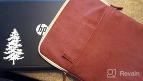img 8 attached to Kinmac винно-красный холщовый вертикальный водонепроницаемый чехол для ноутбука с карманом - подходит для MacBook Air / Pro 13,3-13,5 дюймов, ноутбука Microsoft Surface и книги.