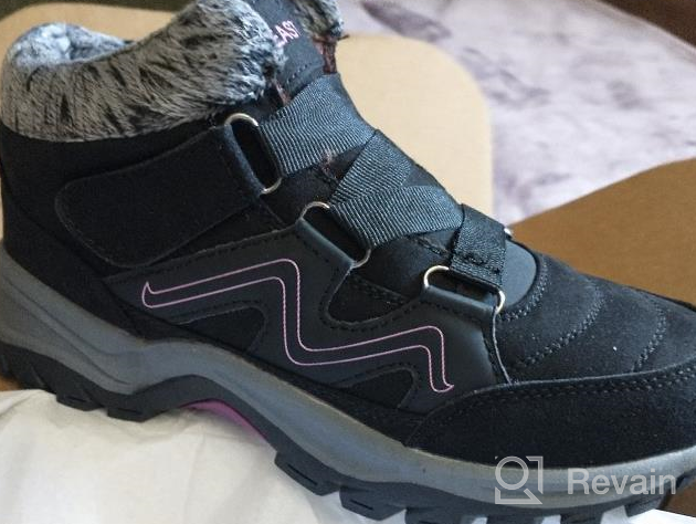 img 1 attached to Winter Snow Boots With Fur Lining For Men And Women - Non-Slip Ankle Booties For Warmth And Lightweight Outdoor Hiking Shoes By Visionreast review by Glenn Rodgers