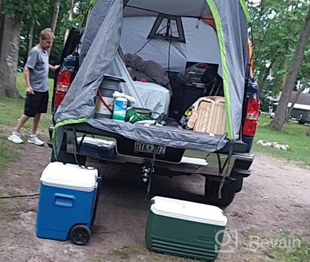 img 1 attached to 🚚 JoyTutus Orange Pickup Truck Tent: Waterproof, Double Layer, Portable for 2 People – Ideal Camping Companion, 5.5'-6' Bed review by Teambringit Truitt