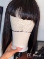 img 1 attached to Pizazz 9A Lace Front Wigs Human Hair For Black Women 150% Density Half Machine Remy Brazilian Straight Human Hair Wigs With Bangs review by Emmanuel Nguyen