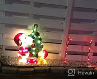 img 1 attached to Premium 32-Inch Pre-Lit Peanuts Snoopy and Woodstock Christmas Yard Decoration Set, 70 Lights review by Brad Bowers
