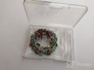 img 1 attached to SELOVO Festive Christmas Tree Multicolor Wreath Brooch Pin - Elegant Gold Tone review by Christa Baldwin