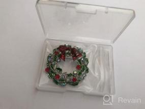 img 7 attached to SELOVO Festive Christmas Tree Multicolor Wreath Brooch Pin - Elegant Gold Tone