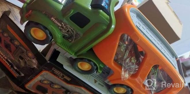 img 1 attached to Dinosaur Toys For Kids Ages 3-5, Light & Sound Dinosaur Truck Playset With Brachiosaurus, Tyrannosaurus, Spinosaurus, Triceratops, Iron Dragon And Pterosaur Figures review by Maria Smith