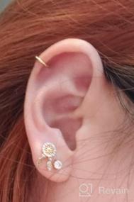 img 5 attached to Dreamy 16g Cz Ear Studs with Dream Catcher Design - Perfect Piercings for Women, Girls, and Teens