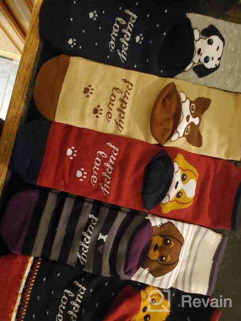 img 1 attached to Women'S Cotton Cartoon Dog Socks 5 Pairs - Novelty Cute Funny Teen Girls Multicoloured review by James Jack