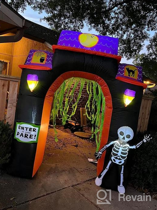 img 1 attached to Inflatable Halloween Display - Spooky Town Haunted House Archway Yard Art Decor, 8-Foot By ProductWorks review by Avishai Menon