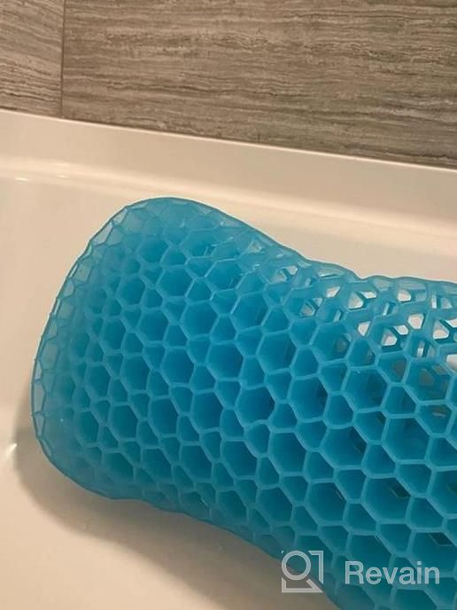 img 1 attached to Sunlit Bath Jello Gel Bath Pillows - Lumbar Support For Bathtub, Back Rest Pillow With Non-Slip Suction Cups - Perfect For Curved Or Straight Back Tubs - Aqua review by Nicole Fisher