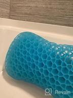 img 1 attached to Sunlit Bath Jello Gel Bath Pillows - Lumbar Support For Bathtub, Back Rest Pillow With Non-Slip Suction Cups - Perfect For Curved Or Straight Back Tubs - Aqua review by Nicole Fisher