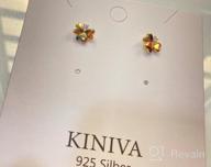 img 1 attached to 💎 KINIVA Hypoallergenic Stud Earrings: Sterling Silver, 14K Gold Plated, CZ Diamond Clover Screw Back - Ideal for Sensitive Ears, Girls, and Women review by Vace Thompson