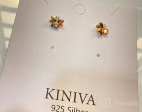 img 8 attached to 💎 KINIVA Hypoallergenic Stud Earrings: Sterling Silver, 14K Gold Plated, CZ Diamond Clover Screw Back - Ideal for Sensitive Ears, Girls, and Women