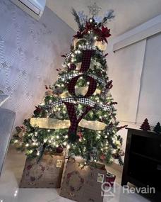 img 5 attached to WBHome 5FT Украшенная искусственная рождественская елка с украшениями и огнями, красно-белые рождественские украшения, в том числе 5-футовая полная елка, набор украшений, 200 светодиодных ламп