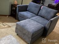img 1 attached to Modern Bluish Grey U-Shaped Sectional Sofa With Reversible Chaise And Ottoman By HONBAY review by Kevin Compton