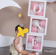 картинка 1 прикреплена к отзыву 🎈 One Year Old Birthday Balloon Boxes with 24 Balloons - Safari/Jungle Wild One Green Theme - Baby First Birthday Decorations Clear Cube Blocks 'ONE' Letters as Cake Smash Photoshoot Props от Jon Conner