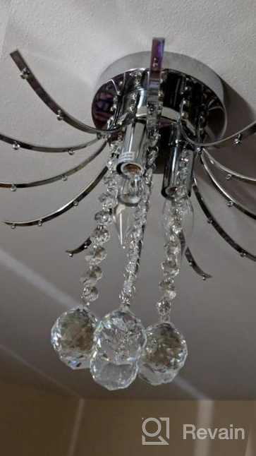 img 1 attached to Saint Mossi Chandelier Modern K9 Crystal Chandelier Light, Flush Mount Light Ceiling Chandelier Light Fixture For Dining Room Bathroom Bedroom Livingroom, 3-Light review by Christopher Cheek