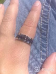 img 3 attached to 8-миллиметровое кольцо для свадьбы байкера со спиновой вставкой на цепочке из нержавеющей стали - прочное и стильное