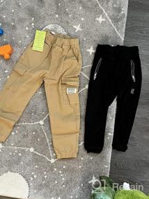img 5 attached to Feidoog Toddler Baby Boys 2 Pack Хлопковые спортивные штаны с эластичной резинкой на талии - Твердые активные брюки для бега