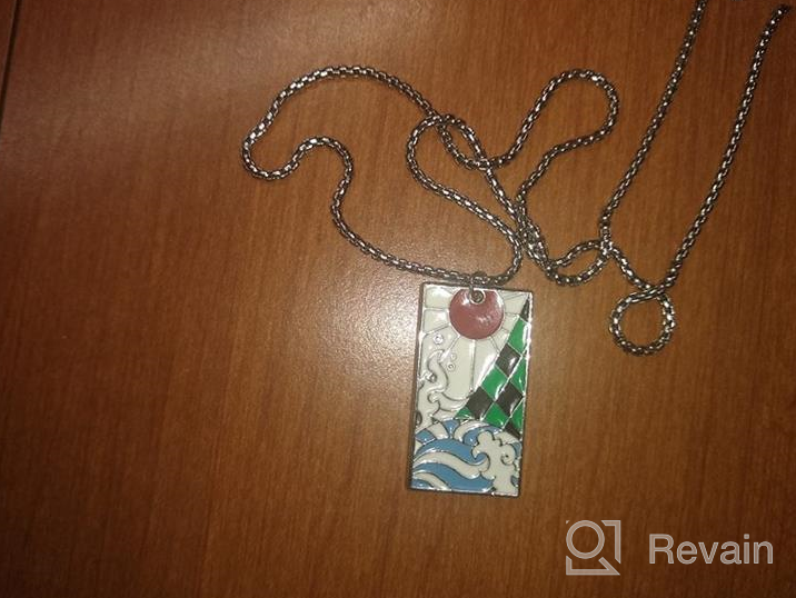 img 1 attached to 🗡️ Demon Slayer Tanjiro Necklace Pendant - Kimetsu No Yaiba Anime Hanafuda Necklace - Stylish Cosplay Jewelry for Women and Girls review by Stephanie Benoit