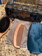 img 1 attached to Boar Bristle Hair Brush For All Hair Types With Wooden Comb & Travel Bag - Perfect Gift For Women, Men, And Kids review by Chris Horton
