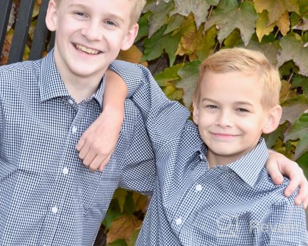 img 1 attached to 👕 Boys' Clothing: Spring Notion Gingham Print Sleeve Shirt review by Michael Paquette