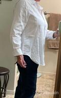 img 1 attached to 👚 Stylish and Versatile Nulibenna Women's 100% Cotton Button Down Shirts - Perfect for Spring Blouses, Business Casual, Work, and Office Wear with Convenient Pockets review by Dube Jansen