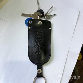 img 4 attached to LEO HARDY/Leather key holder, men's leather key holder, female leather key holder, genuine leather key holder, black