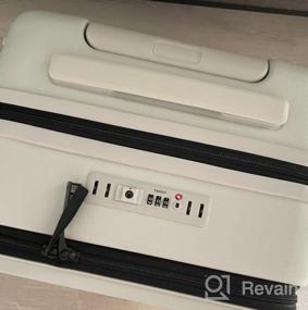 img 8 attached to 20" PC Hard Case Suitcase Spinner Wheels TSA Lock Laptop Pocket Business Travel Rolling Luggage Grayish White