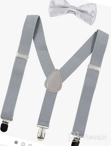 img 1 attached to Hanerdun Kids Suspenders Bowtie Sets: Stylish Adjustables for Boys and Girls review by Jason Pinkney