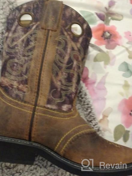 img 1 attached to 🦌 Smoky Mountain Boots Pawnee Series Youth Western Boot with Square Toe Leather, Crepe Sole and Walking Heel. Leather Upper and Man-Made Lining with True Timber Camo Shaft. review by Jeff Wells