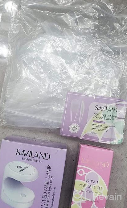 img 1 attached to Saviland Gel X Nail Kit No Need File,Soft Gel Tips Nail Tip And Glue Gel Kit With 240PCS Medium Square Full Cover Nail Tip 6 In 1 Gel X Nail Glue Mini U V Lamp French Starter Kit For Salon Home DIY review by David Stewart