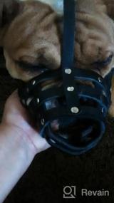 img 5 attached to Secure And Breathable Leather Basket Muzzle For Boxer And Bulldog Breeds - Anti-Bark And Chew Solutions