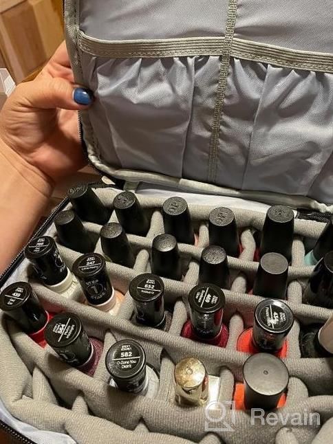 img 1 attached to LUXJA Nail Polish Carrying Case - Holds 20 Bottles (15Ml - 0.5 Fl.Oz), Double-Layer Bag For Nail Polish And Manicure Tools, Black review by Tiffany Williams