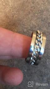 img 2 attached to 8-миллиметровое кольцо для свадьбы байкера со спиновой вставкой на цепочке из нержавеющей стали - прочное и стильное