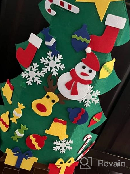 img 1 attached to YEAHBEER 3.2FT Felt Christmas Tree For Kids Wall With 30 Detachable DIY Ornaments - Xmas Gift And Door Hanging Decoration For New Year Celebrations review by Terrance Haralson