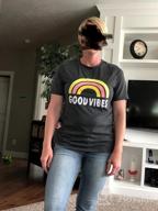 img 1 attached to 🌈 YEXIPO Women's Good Vibes Rainbow Graphic Tee: Short Sleeve Summer Top with Cute, Funny Print review by John Maynard