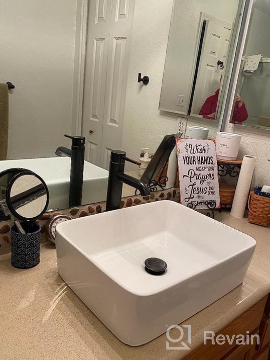 img 1 attached to Lordear 24X14" Black Rectangle Bathroom Vessel Sink - Modern Above Counter Porcelain Ceramic Art Basin For Vanity review by Domonic Roberts