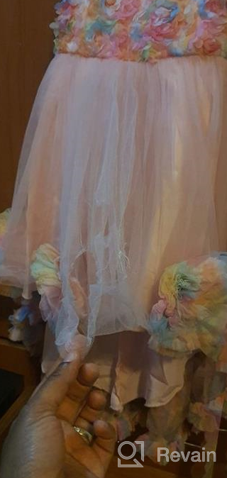 img 1 attached to Enchanting Princess Tulle Dress: 3D Flowers, Rainbow Birthday, Pageant, and Wedding Partywear review by Amy Ruiz