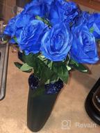 img 1 attached to 10-Pack Gradient Blue Artificial Silk Rose Bouquet - Perfect For Weddings & Home Decorations review by Jamie Brown