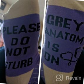 img 5 attached to Grey'S Anatomy Novelty Cotton Crew Socks For Women With Humorous 'Please Do Not Disturb' Letter Print